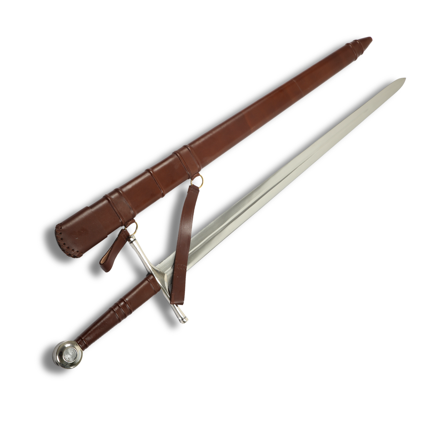 10th Century Two Handed Norman Sword with leather scabbard