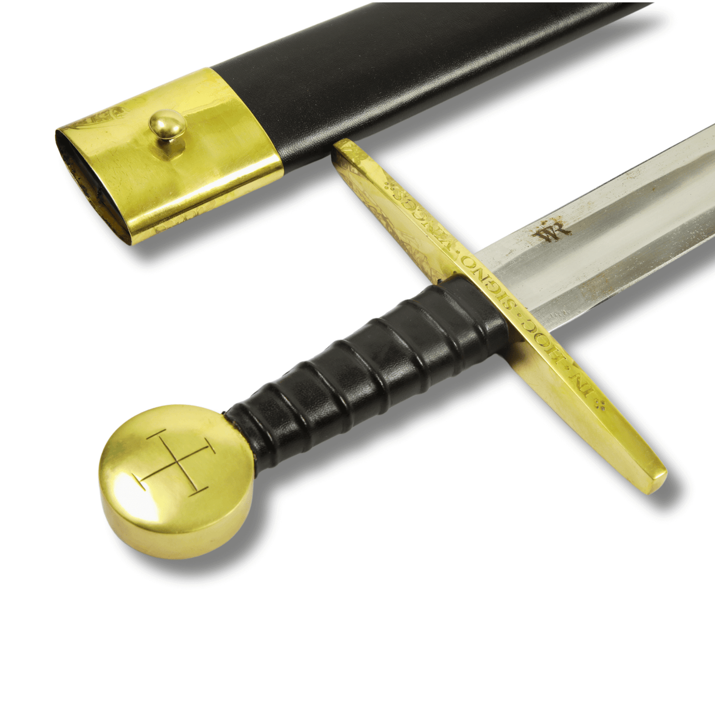 Brass Hilted Crusader Sword handle