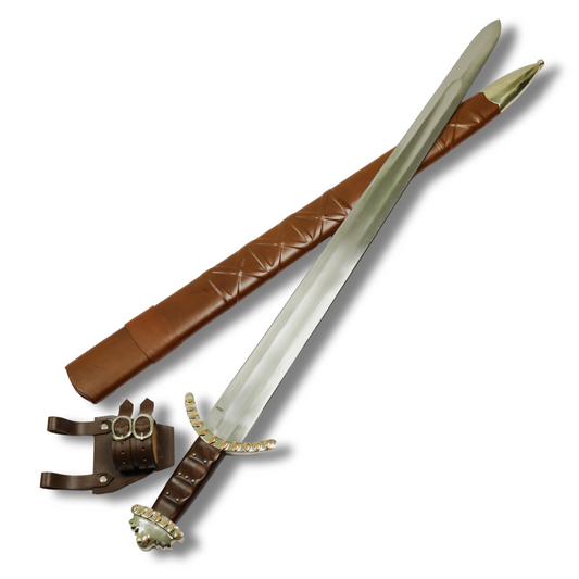 Leuterit Viking Sword with leather scabbard