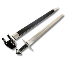 Load image into Gallery viewer, 10th Century Ulfbehrt Sword with leather scabbard
