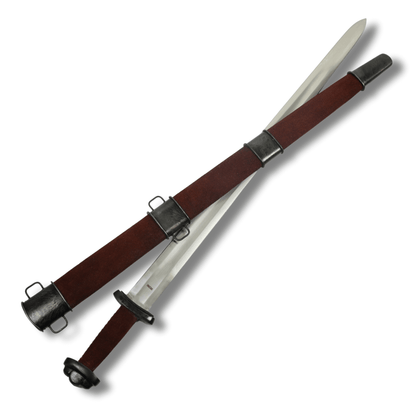 Godfred Viking Sword with its leather scabbard